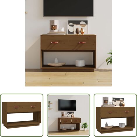 Mobile porta TV -  Mobile Porta TV ambra 90x40x60 cm in Legno Massello di Pino
