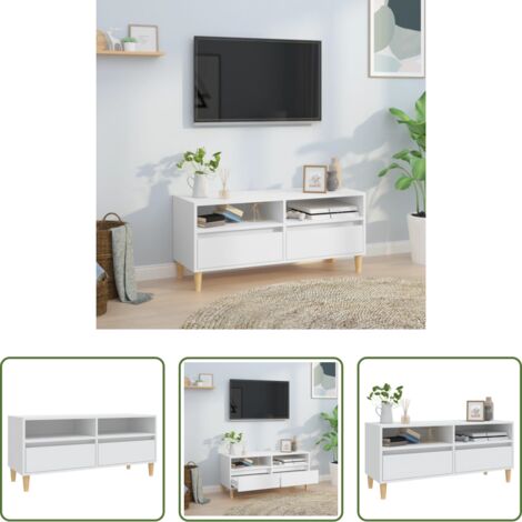 Mobile porta TV -  Mobile Porta TV Bianco 100x34,5x44,5 cm in Legno Multistrato