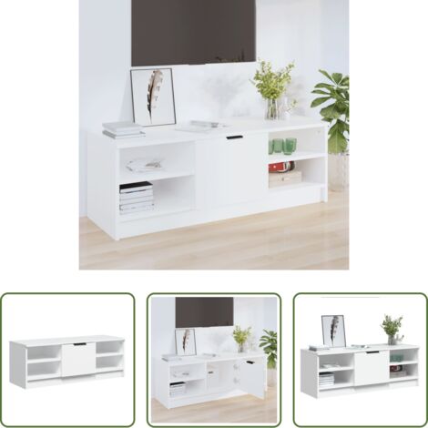 Mobile porta TV -  Mobile Porta TV Bianco 102x35,5x36,5 cm in Legno Multistrato