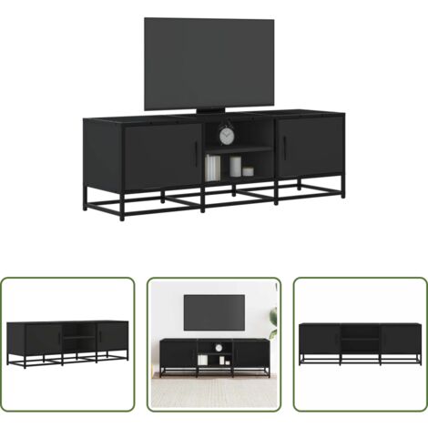 Mobile porta TV -  Mobile Porta TV Nero 120x35x41 cm in Truciolato e Metallo