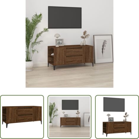 Mobile porta TV -  Mobile Porta TV Rovere Marrone 102x44,5x50 cm Legno Multistrato