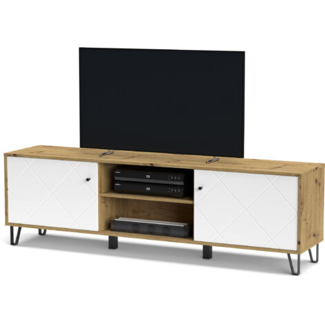 Mobile porta TV modello Bollo B02 cm 183x40x55h bianco artisan