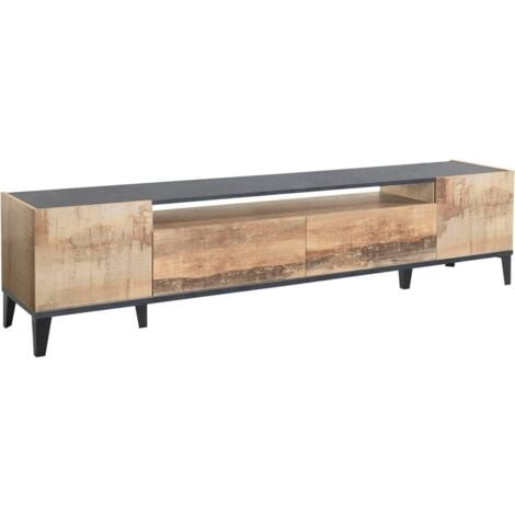 Mobile Porta Tv Moderno 200x40x47cm - ARTEMIS - Colore: acero pereira/ardesia