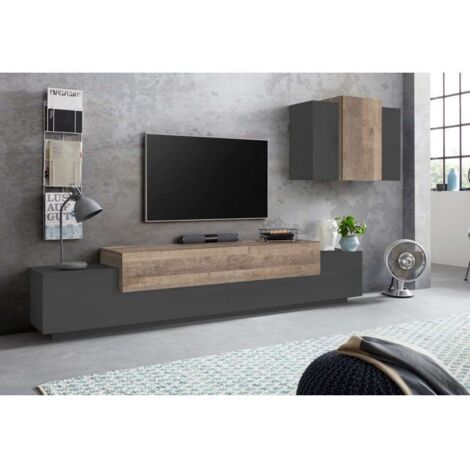 Mobile Porta Tv Moderno 280x45x180cm - CELESTIA - Colore: antracite opaco