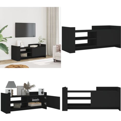 Mobile Porta TV Nero 100x35x40 cm in Legno Multistrato - Credenza TV - Mobile in legno