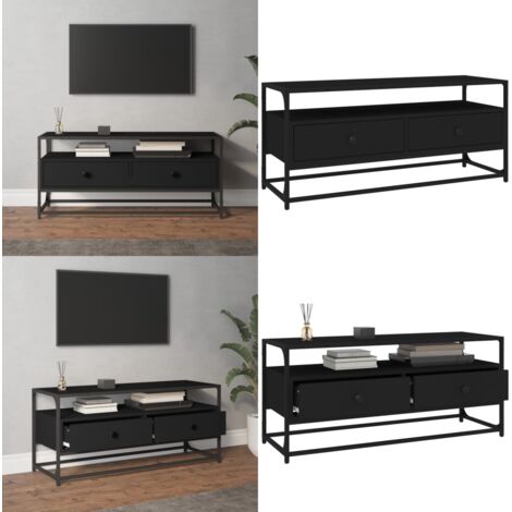 Mobile Porta TV Nero 100x35x45 cm in Legno Multistrato - TV stand in legno - Mobile TV nero