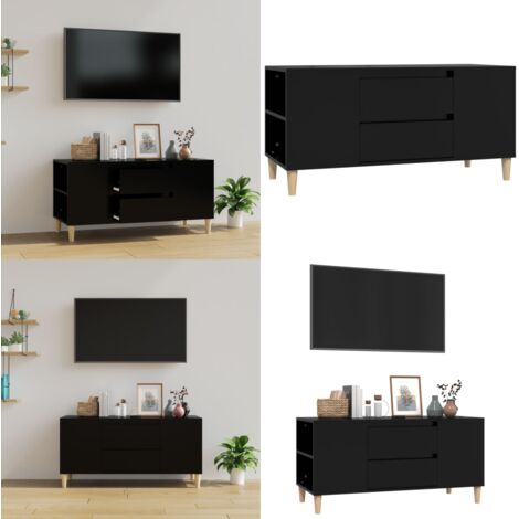 Mobile Porta TV Nero 102x44,5x50 cm in Legno Multistrato - TV Stand - Mobile in Legno