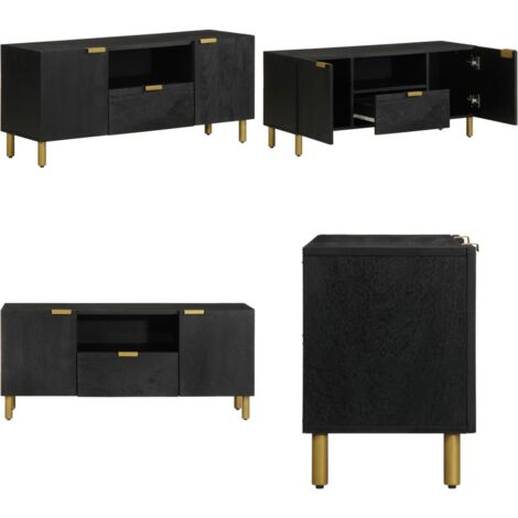 Mobile Porta TV Nero 105x33x46 cm in Legno Multistrato - Armadio TV - Armadio Hi-Fi