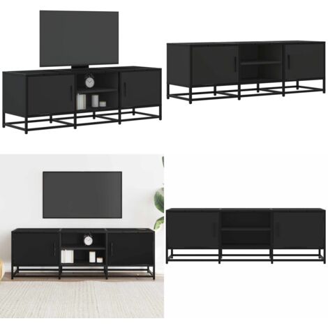 Mobile Porta TV Nero 120x35x41 cm in Truciolato e Metallo - Mobile porta TV - TV stand