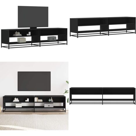 Mobile Porta TV Nero 180,5x40x46 cm in Truciolato - TV Stand - Mobile TV Nero
