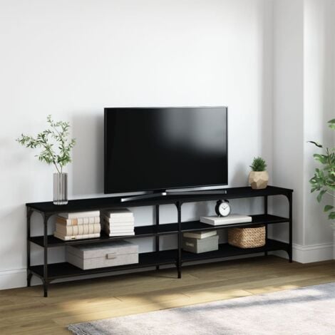Mobile TV moderno 180cm con tavolino e ripiano in legno Varnus e Antracite