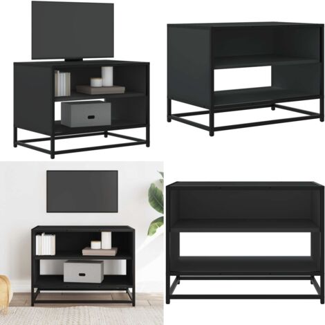 Mobile Porta TV Nero 61x40x46 cm in Truciolato e Metallo - Mobile TV in Truciolato - Mobile TV in Metallo