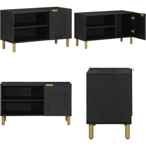 Mobile Porta TV Nero 80x33x46 cm in Legno Multistrato - Armadio TV - Armadio hi-fi