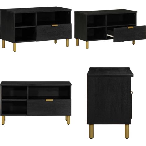 Mobile Porta TV Nero 80x33x46 cm in Legno Multistrato - Armadio TV - Armadio hi-fi