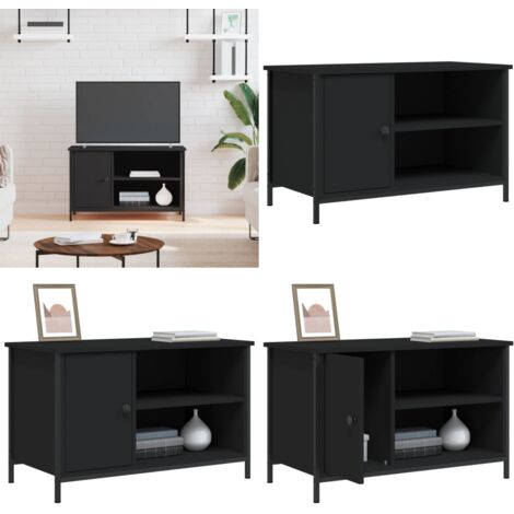 Mobile Porta TV Nero 80x40x50 cm in Legno Multistrato - TV Stand - Mobile in Legno