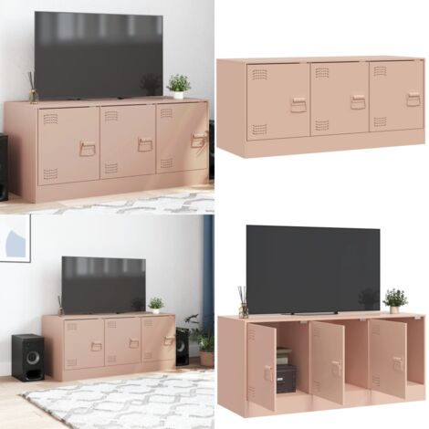 Mobile Porta TV Rosa 99x39x44 cm in Acciaio - TV in acciaio - Mobile TV rosa