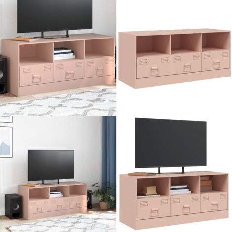 Mobile Porta TV Rosa 99x39x44 cm in Acciaio - TV Stand - Mobile TV Rosa