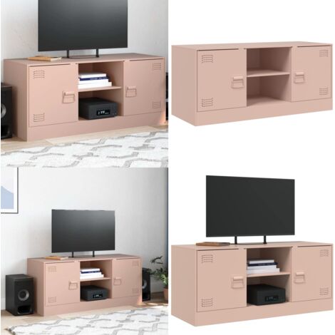 Mobile Porta TV Rosa 99x39x44 cm in Acciaio - TV Stand - Mobile TV Rosa
