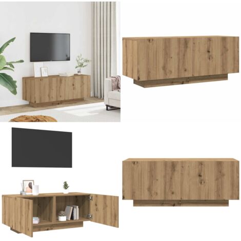 Mobile Porta TV Rovere Artigianale 100x35x40 cm in Truciolato - TV Stand - Mobile TV Rovere