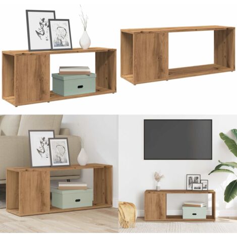Mobile Porta TV Rovere Artigianale 80x24x32cm Legno Multistrato - Mobile per TV - Mobile in legno