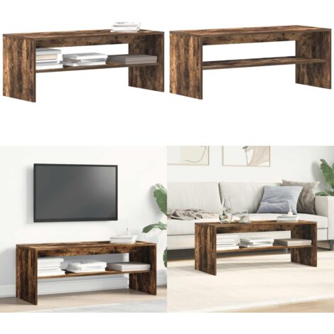 Mobile Porta TV Rovere Fumo 100x40x40 cm in Legno Multistrato - Mobile TV in legno - Mobile TV con ripostiglio