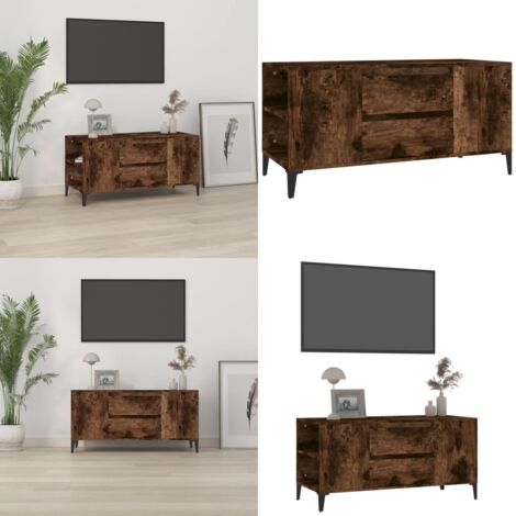Mobile Porta TV Rovere Fumo 102x44,5x50 cm in Legno Multistrato - TV Stand - Mobile in Legno