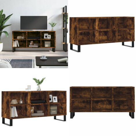 Mobile Porta TV Rovere Fumo 103,5x30x50 cm in Legno Multistrato - Mobile TV in legno - Supporto TV