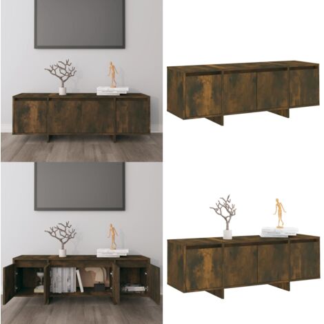 Mobile Porta TV Rovere Fumo 120x30x40,5 cm in Truciolato - Armadio stereo - TV supporto