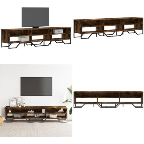 Mobile Porta TV Rovere Fumo 180x34x41 cm in Legno Multistrato - Credenza TV - Mobile in legno