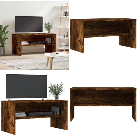 Mobile Porta TV Rovere Fumo 80x40x40 cm in Legno Multistrato - Mobile TV in legno - Mobile TV Rovere Fumo