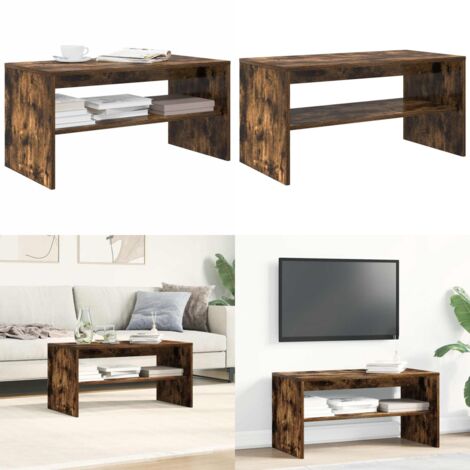 Mobile Porta TV Rovere Fumo 80x40x40 cm in Legno Multistrato - Tavolino da caffè - Legno tecnico