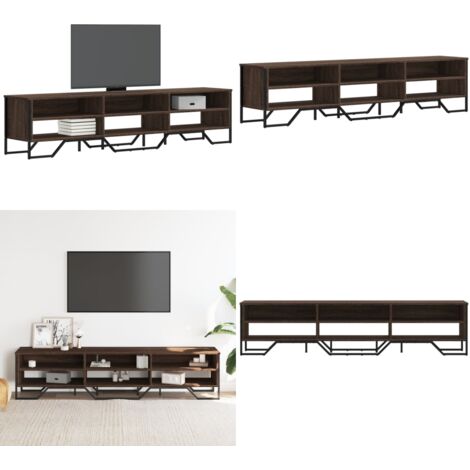 Mobile Porta TV Rovere Marrone 180x34x41cm in Legno Multistrato - Credenza TV - Mobile in legno