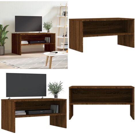 Mobile Porta TV Rovere Marrone 80x40x40 cm in Legno Multistrato - Mobile TV Rovere - Mobile TV in Legno