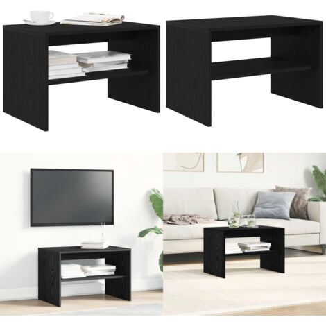 Mobile Porta TV Rovere Nero 60x40x40 cm in Legno Multistrato - Tavolino da caffè - Legno tecnico