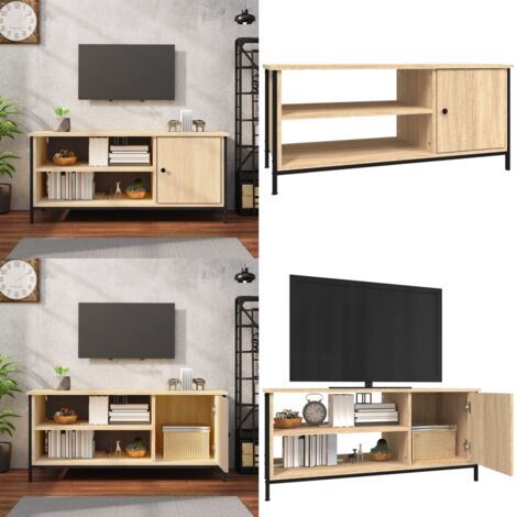 Mobile Porta TV Rovere Sonoma 100x40x45 cm in Legno Multistrato - Mobile TV Rovere Sonoma - Mobile TV con scomparti