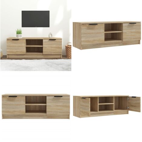 Mobile Porta TV Rovere Sonoma 102x35x36,5 cm Legno Multistrato - Mobile TV Rovere Sonoma - Mobile TV con scomparti
