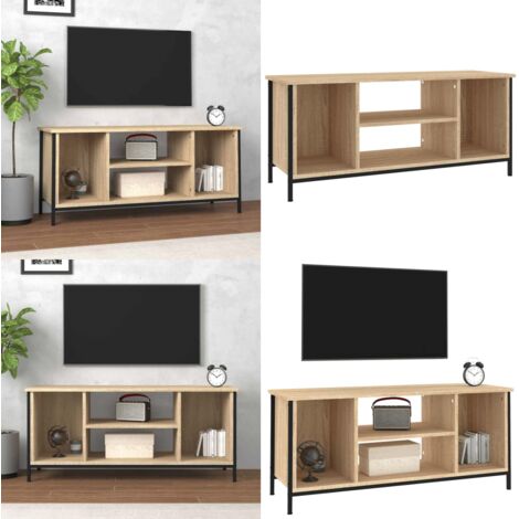Mobile Porta TV Rovere Sonoma 102x35x45 cm in Legno Multistrato - Mobile TV Rovere Sonoma - Mobile TV con scomparti