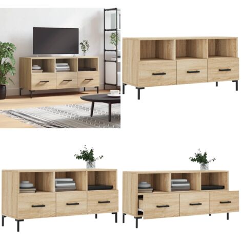 Mobile Porta TV Rovere Sonoma 102x36x50 cm in Legno Multistrato - Mobile TV Rovere Sonoma - Mobile TV con cassetti