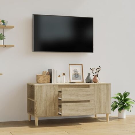 JINLEFU vidaXL Mobile Porta TV Rovere Sonoma 102x44,5x50 cm Legno Multistrato