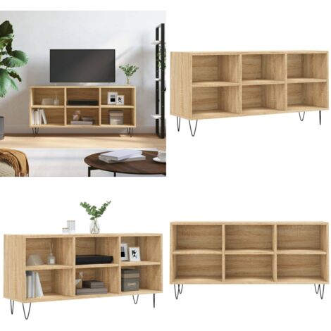 Mobile Porta TV Rovere Sonoma 103,5x30x50 cm Legno Multistrato - Mobile TV con ripiani - Mobile TV in legno