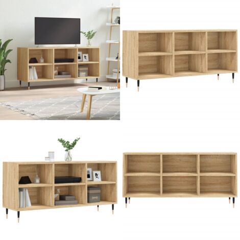 Mobile Porta TV Rovere Sonoma 103,5x30x50 cm Legno Multistrato - Mobile TV con ripiani - Mobile TV in legno