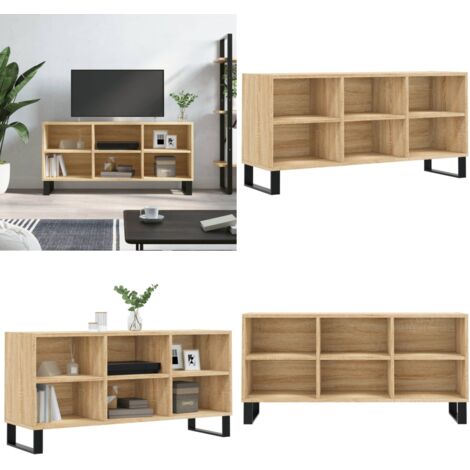 Mobile Porta TV Rovere Sonoma 103,5x30x50 cm Legno Multistrato - Mobile TV con ripiani - Mobile TV in legno