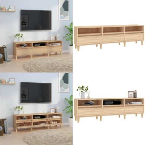 Mobile Porta TV Rovere Sonoma 150x30x44,5 cm Legno Multistrato - Mobile TV Rovere Sonoma - Mobile TV Legno Multistrato