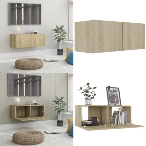 Mobile Porta TV Rovere Sonoma 80x30x30 cm in Legno Multistrato - Armadietto TV - Mobile TV in legno