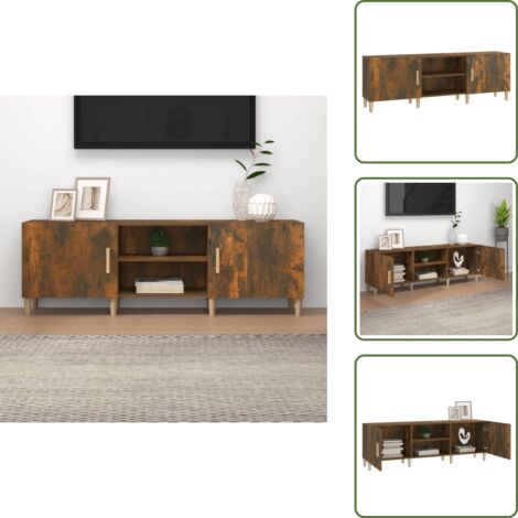 Mobile porta TV - vidaXL Mobile Porta TV Rovere Fumo 150x30x50 cm in Legno Multistrato - Mobile in legno multistrato