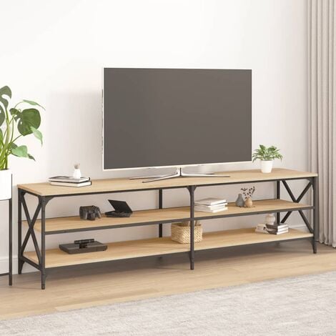 Mobile TV moderno 180cm con tavolino e ripiano in legno Varnus e Antracite