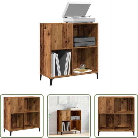 Mobile porta vinili - Mobile Porta Dischi Legno Antico 84,5x38x89cm Legno Multistrato