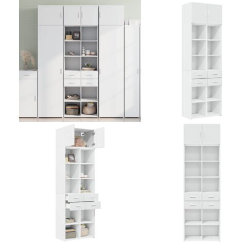 Mobile Portaoggetti Bianco 70x42,5x225 cm in Truciolato - Armadio - Mobile