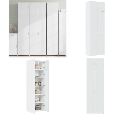 Mobile Portaoggetti Bianco 70x42,5x225 cm in Truciolato - Armadio - Mobile