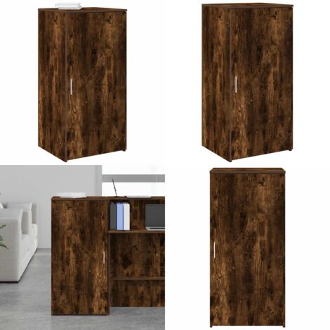 Mobile Portaoggetti Rovere Fumo 50x45x103,5 cm in Truciolato - Armadio per ufficio - Armadio in truciolato